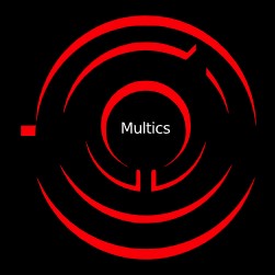 Multics systems logo (Source). It stylistically highlights the protection rings that are at the heart of Multics.